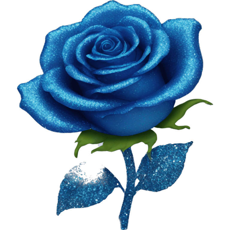 blue glitter rose emoji