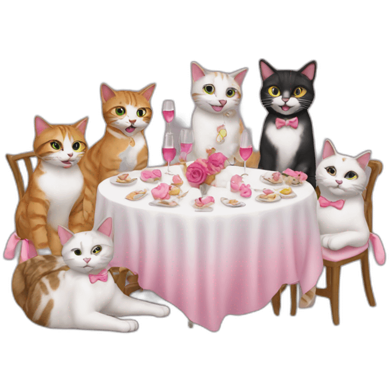 Cats having a bachelorette party  emoji