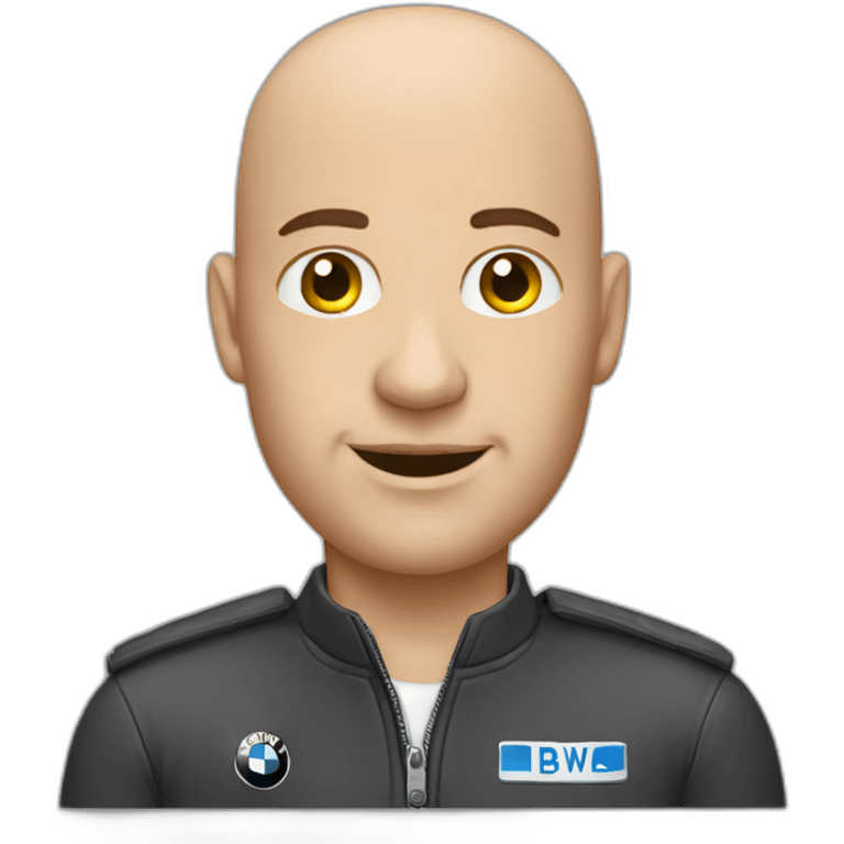 A bald bmw driver emoji