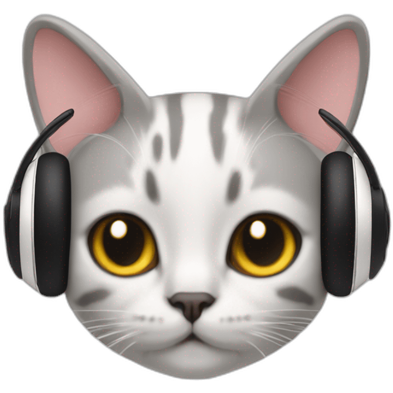 cat  airpods max on head emoji