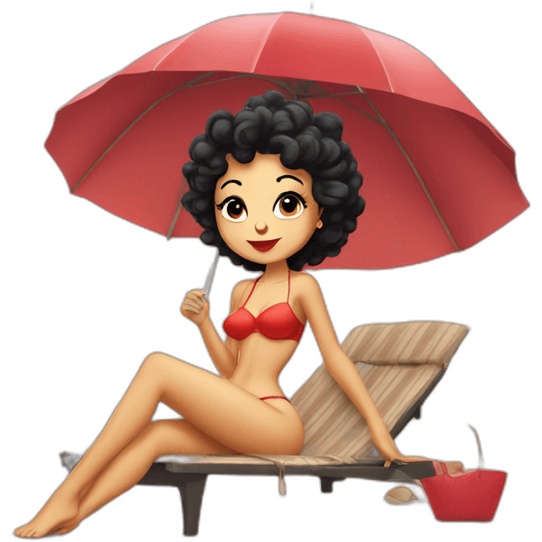 Betty boop sunbathing emoji