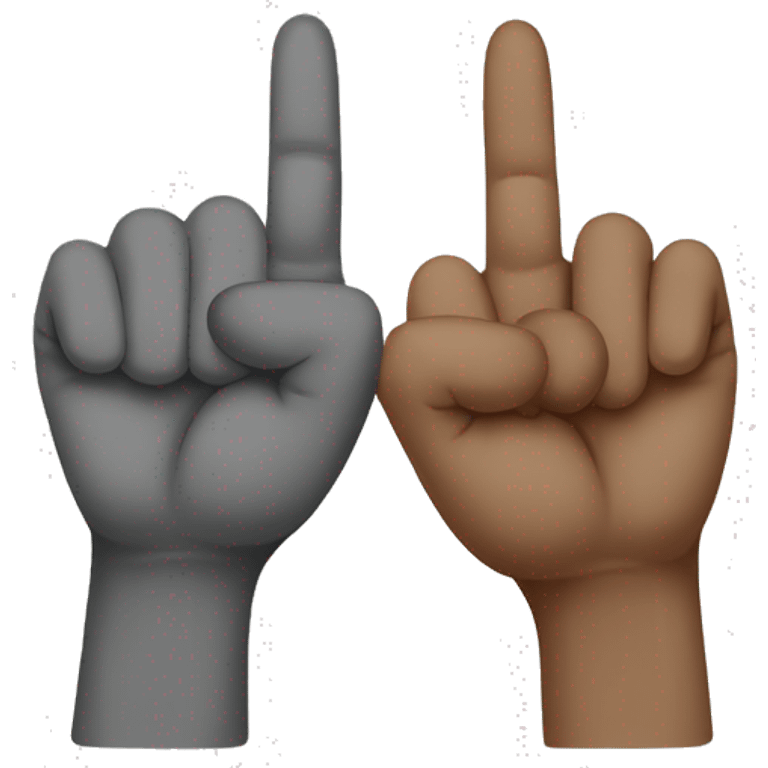 The pointer and middle fingers of each opposite hand fitting between each other  emoji