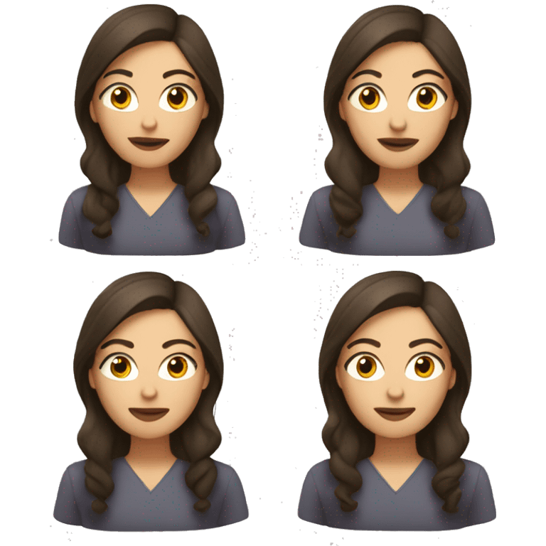 brunette woman video editor emoji