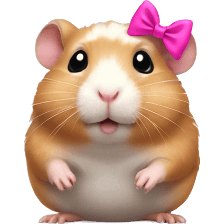 Hamster with a pink bow on his head  emoji