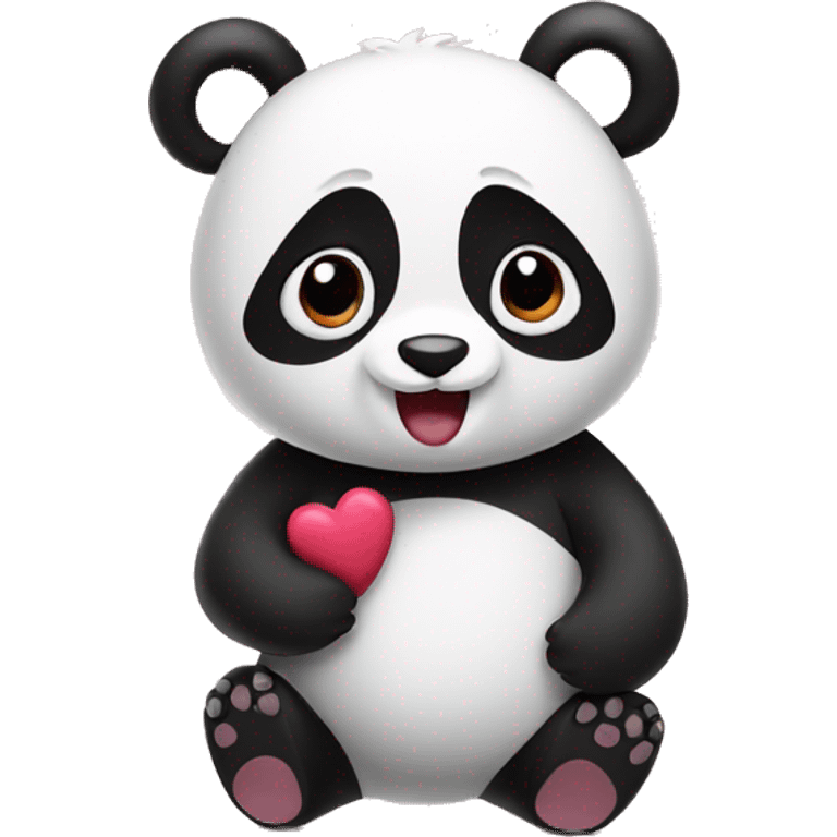 panda with hearts emoji