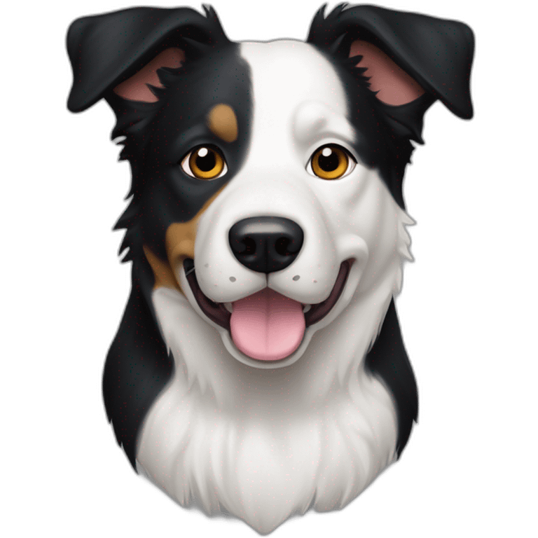 short-hair, black-and-white, border-collie-american-bulldog, white-fur-around-left-eye emoji