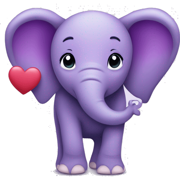 Purple elephant with hearts ￼ emoji