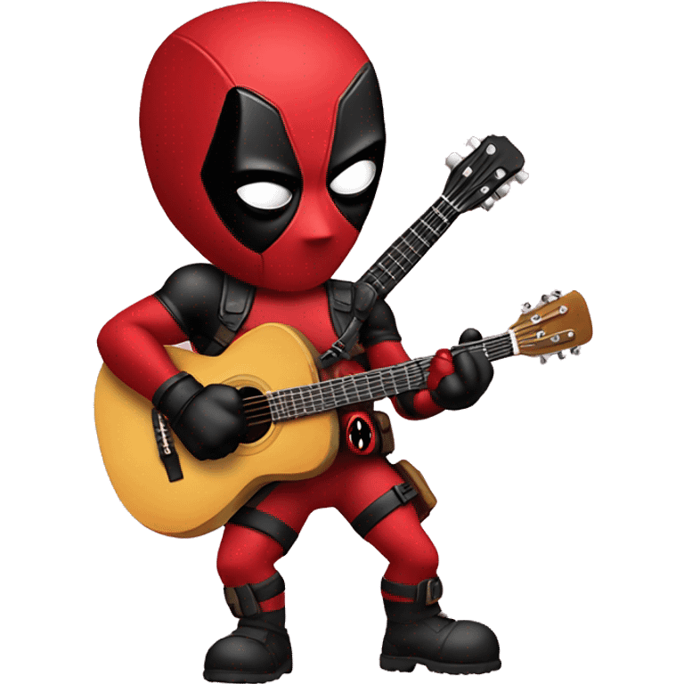 deadpool with guitar emoji