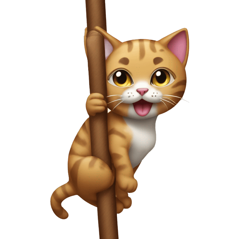 Cat that’s on a pole in a bikini emoji