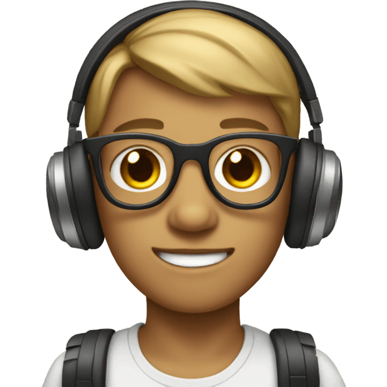 A boy with spects and headphones  emoji