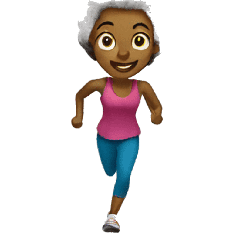 ethiopian woman running with curly hair in ponytail emoji