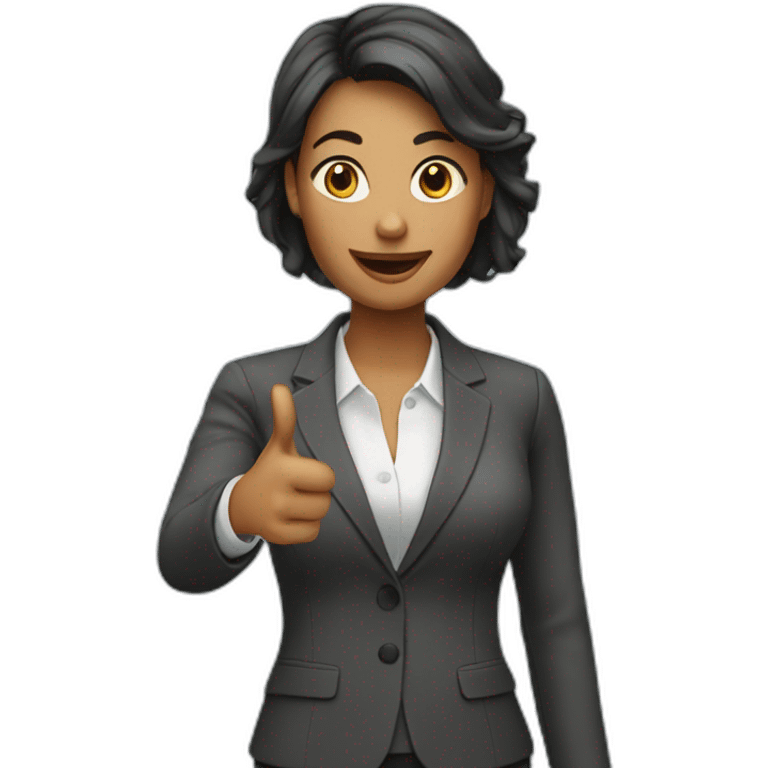 Business woman pointing right up emoji