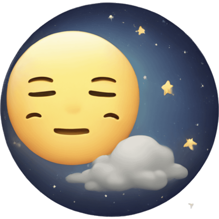 Dazzling moon sleeping peacefully  emoji