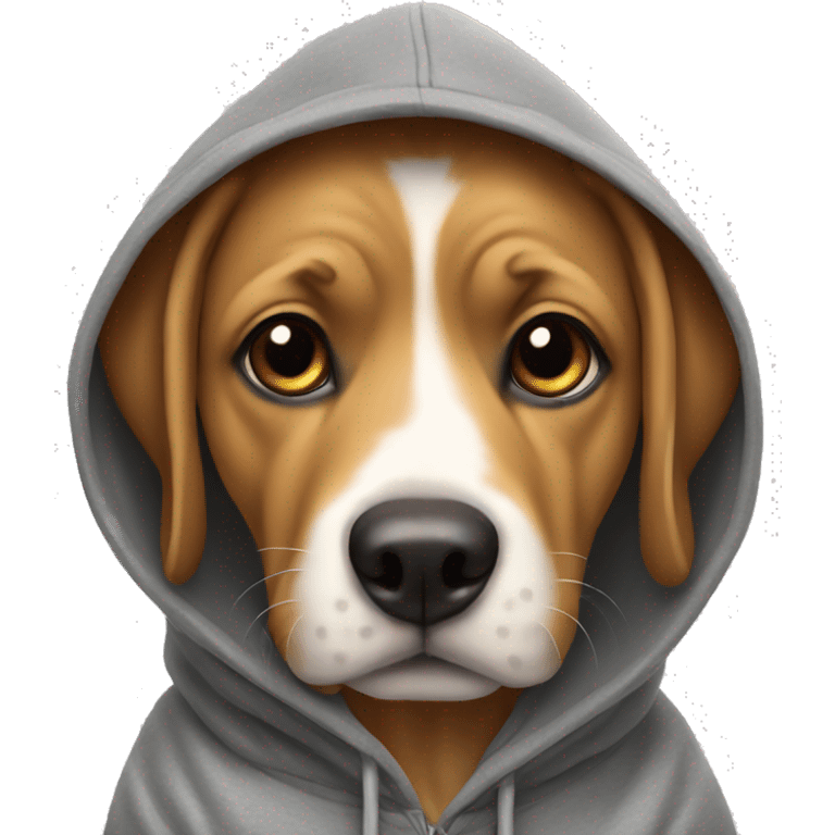 Dog wearing a hoodie emoji