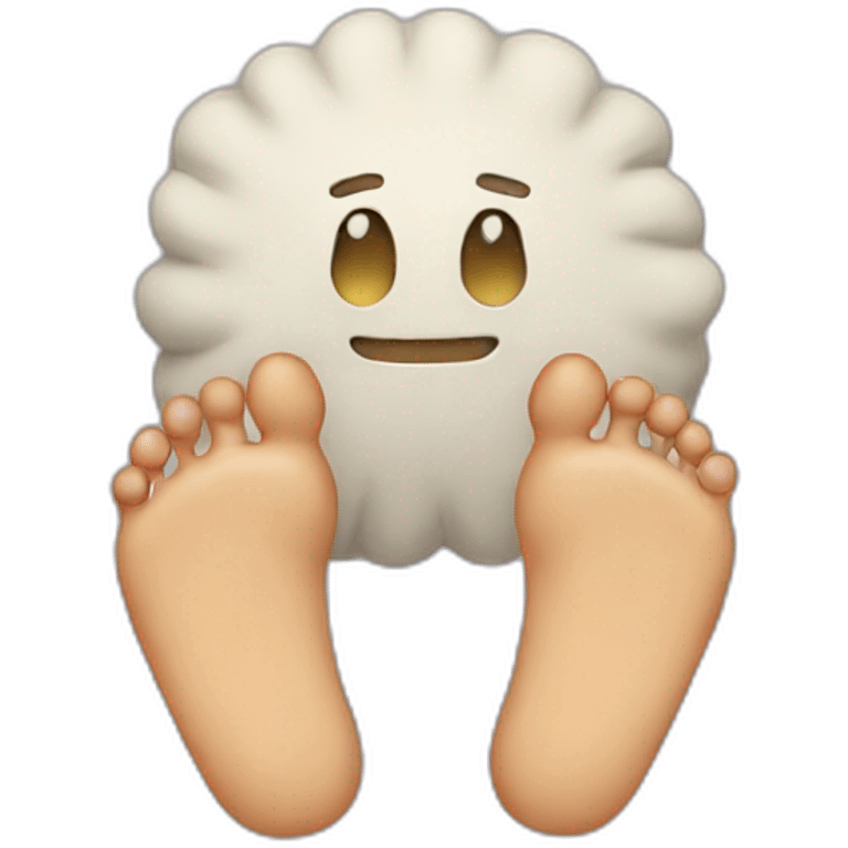 a pillow between feet emoji