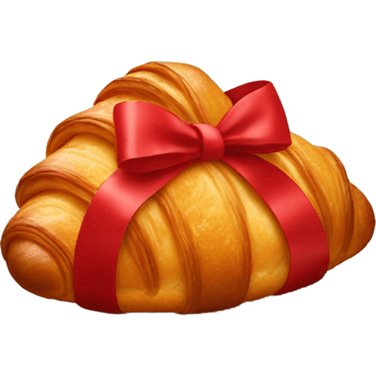 Croissant with red ribbon emoji