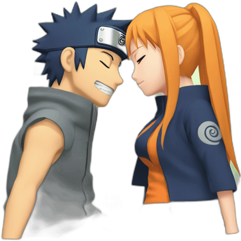 Naruto qui fait un calin a hinata emoji