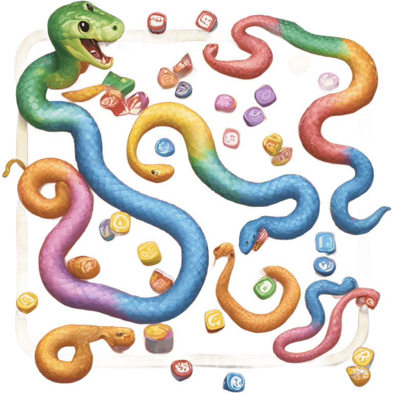 Cornsnake playing candy land with other cornsnakes emoji