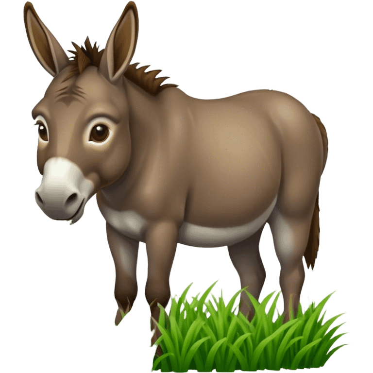 donkey eats grass emoji