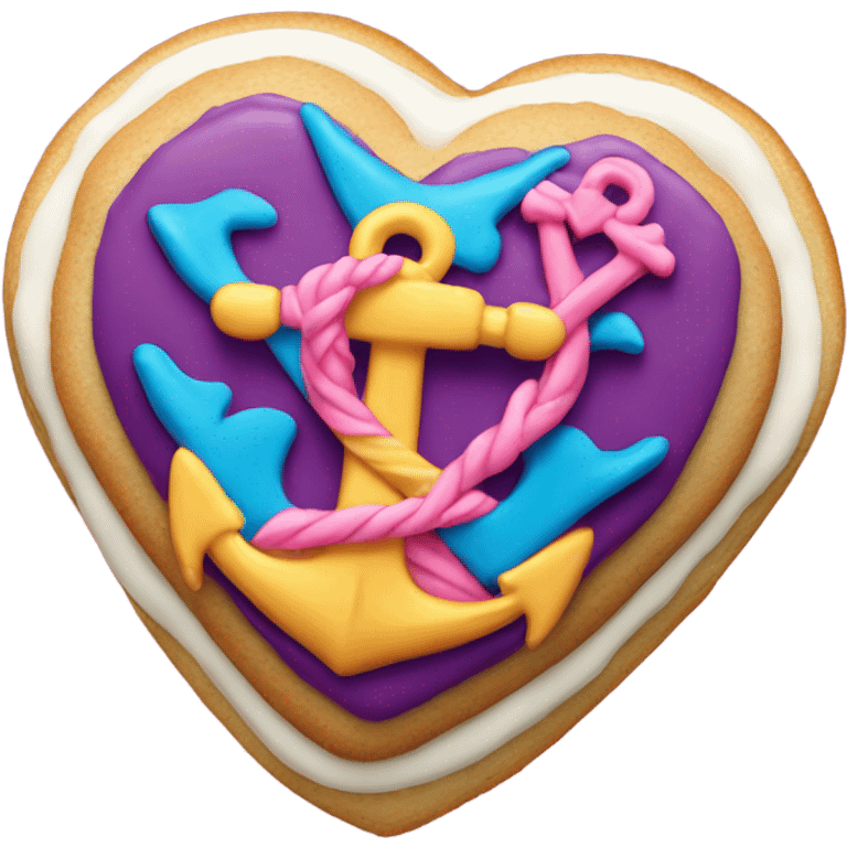 cookie heart with anchor emoji