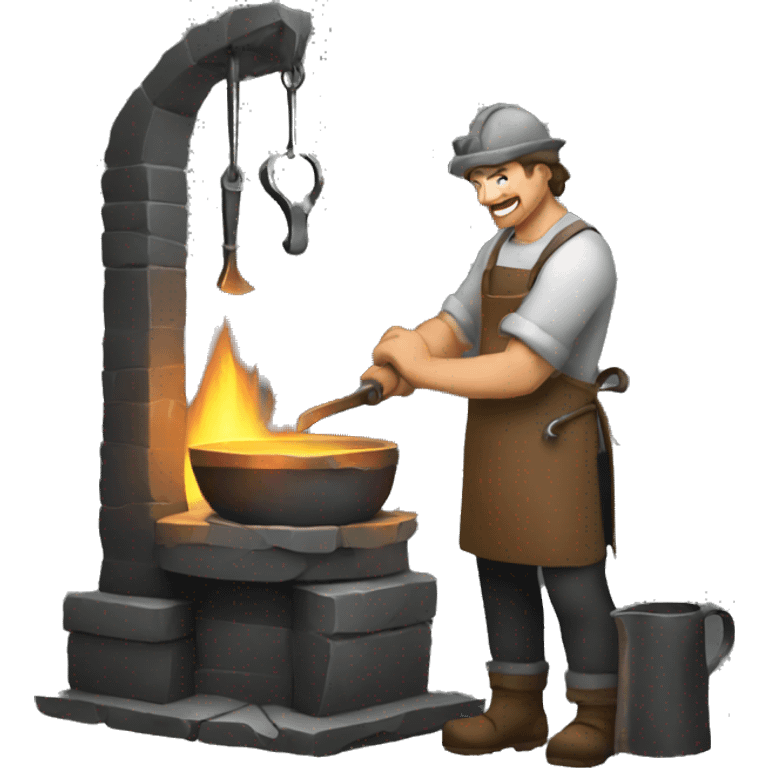 A Blacksmith forging emoji