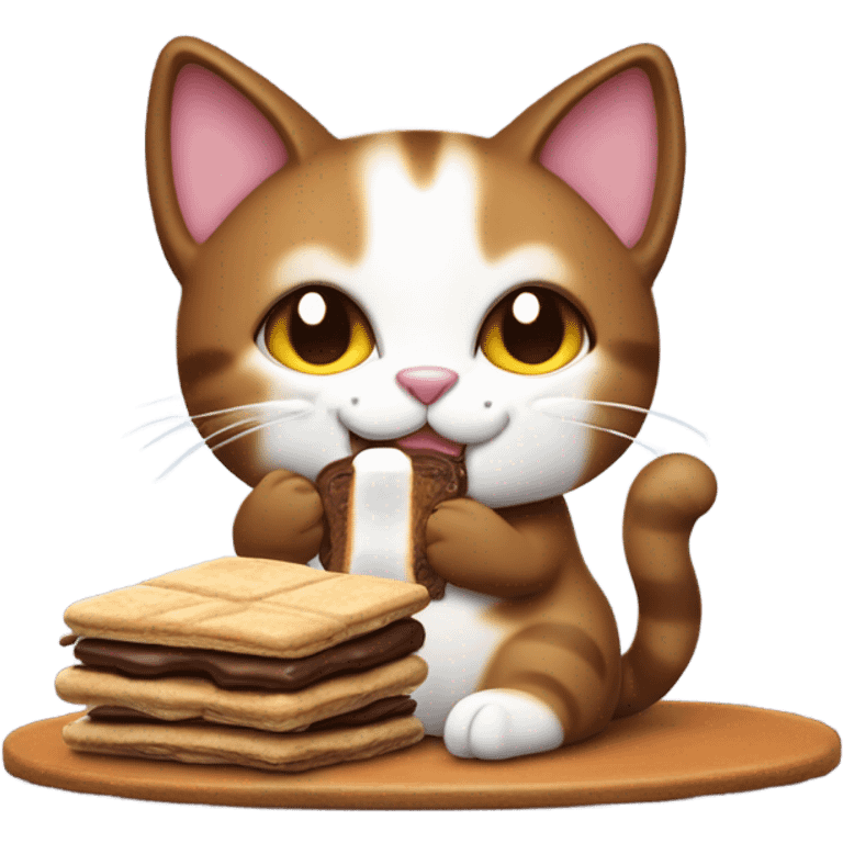 cat eating smores  emoji