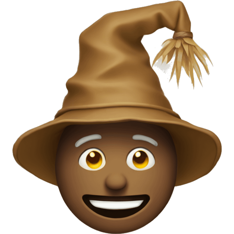 Scarecrow with the slight smile emoji in the style of discord emoji