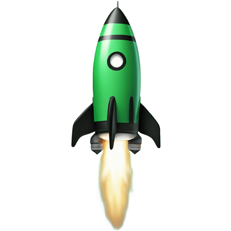 green and black rocket ship emoji