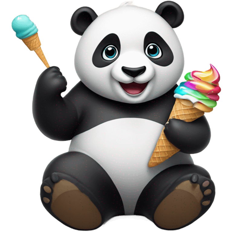 Panda eating ice cream emoji