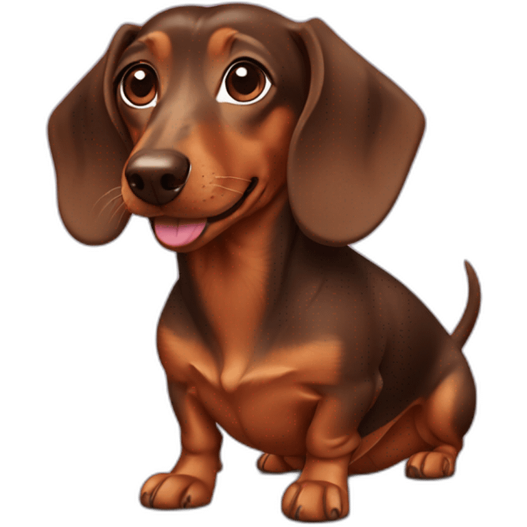 Brown female dachshund emoji