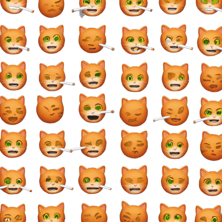 orange cat smoking  emoji