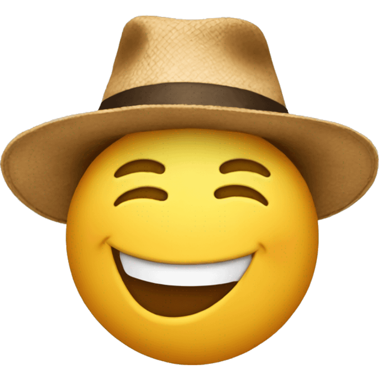 Emoji using a hat laughing emoji