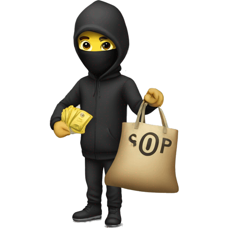 A thief holding a bag of money emoji