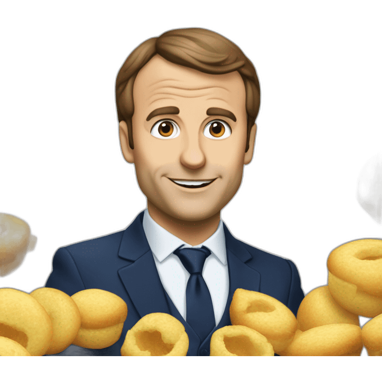 Macron qui mange des cordon bleu emoji