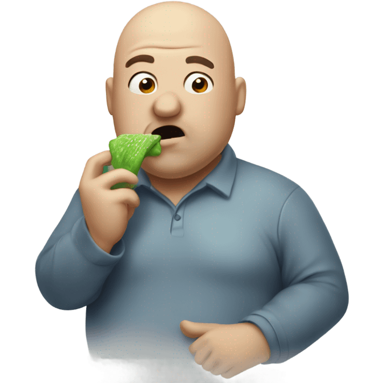 Fat balding guy with bad breath emoji