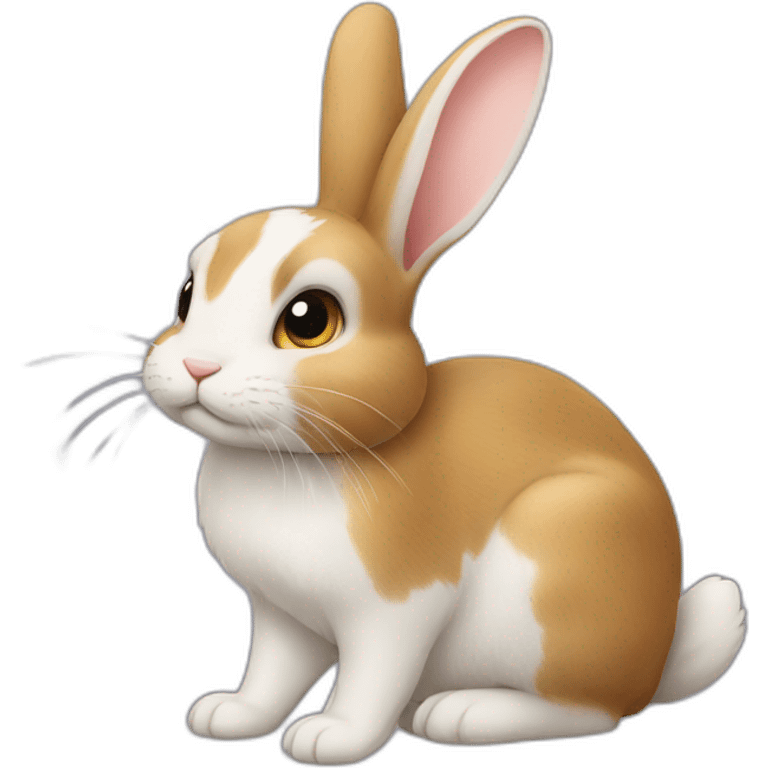 Lapin sur chat emoji