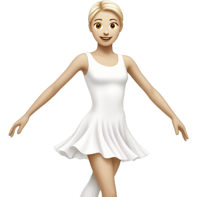 White figure skater in white dress  emoji