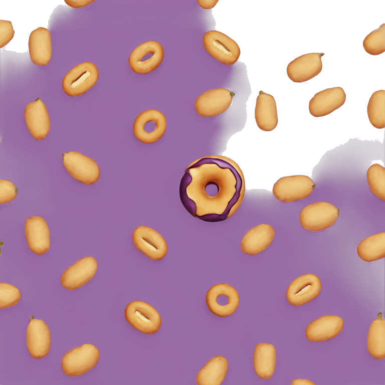 Eggplant through a donut hole emoji