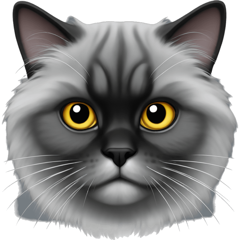 Black and grey persian cat emoji