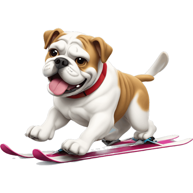 English bulldog skiing emoji