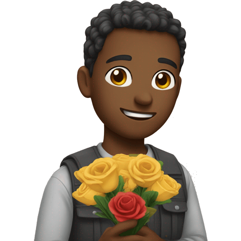 Boyfriend offering flowers  emoji