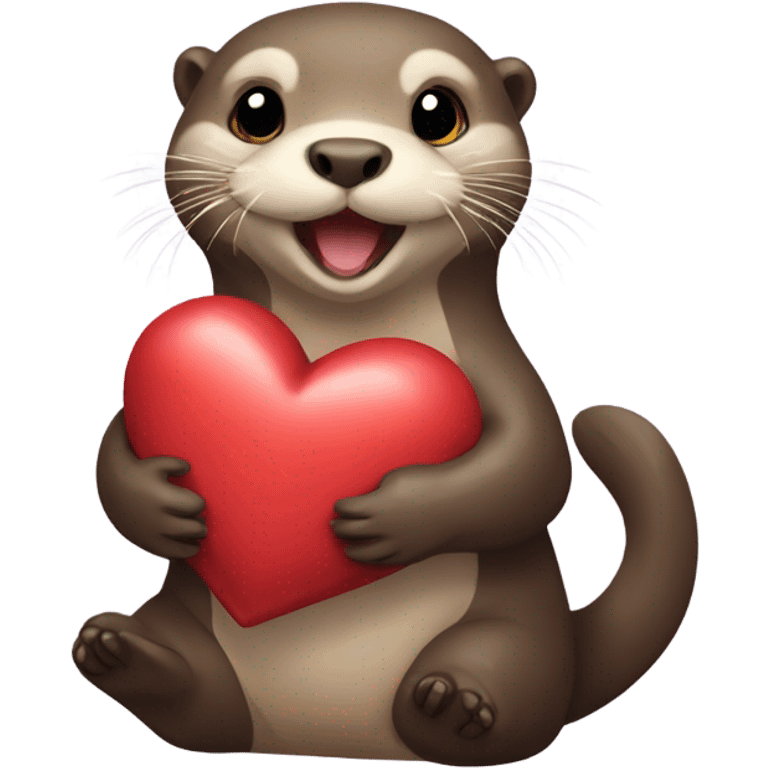 otter holding a heart  emoji