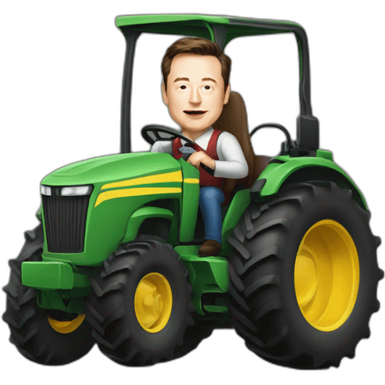 elon musk driving a tractor emoji