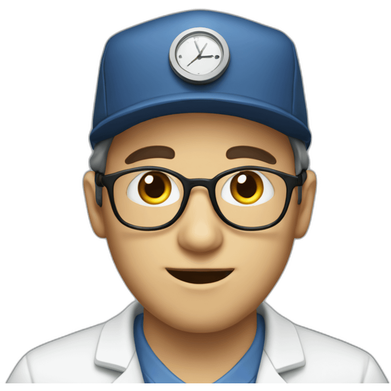 doctor in a cap with the inscription MD.OSHER emoji