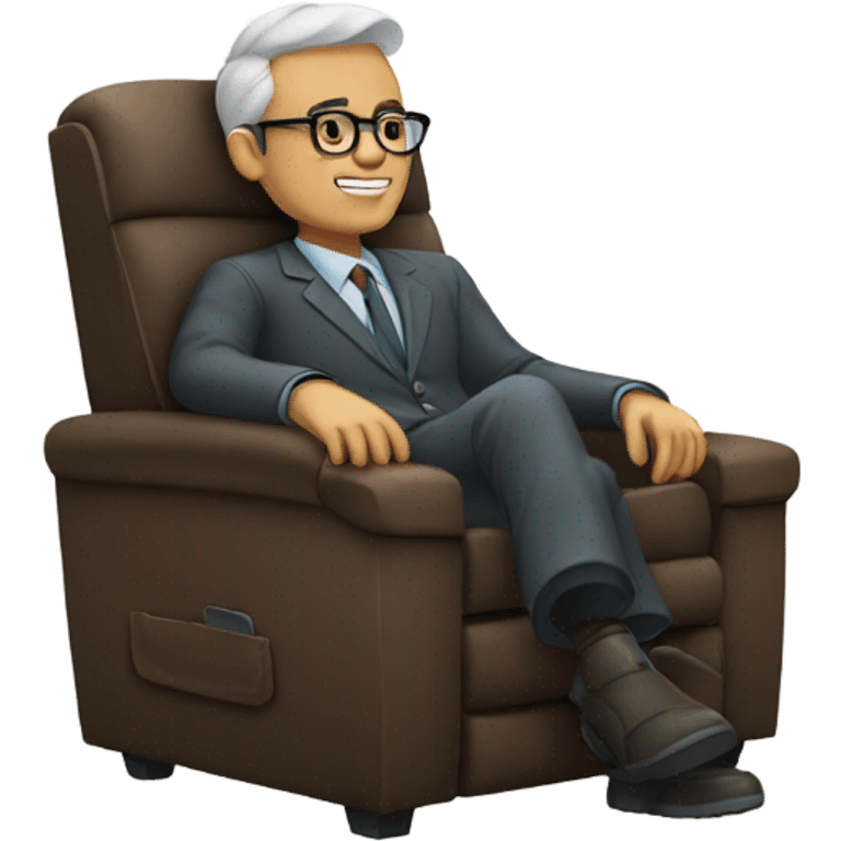 dude with glasses on recliner chair  emoji