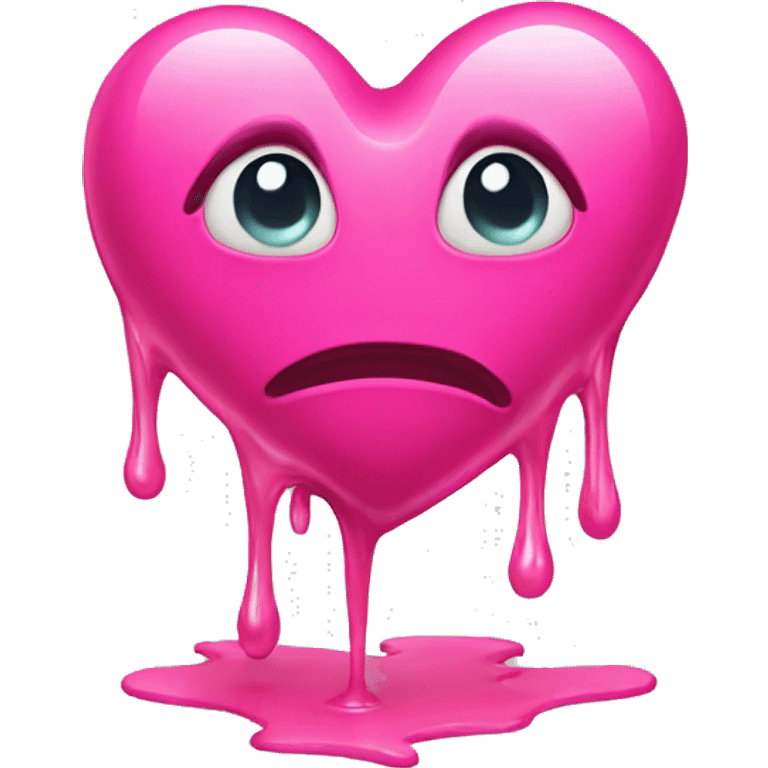 Hot pink heart melting emoji