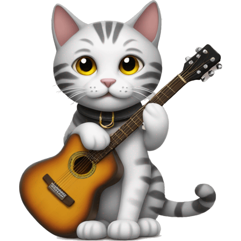 Cat with guitar emoji