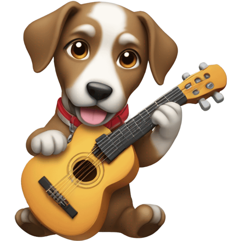 Dog playing a musical instrument emoji