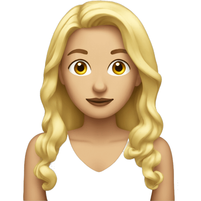 blonde woman looking at viewer emoji