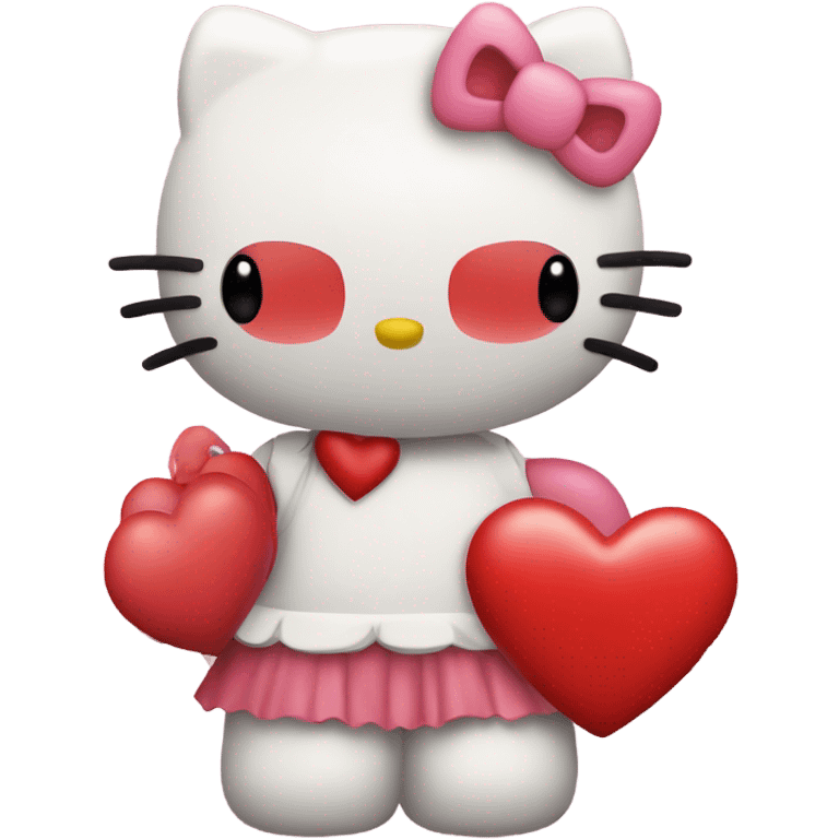 hello kitty with heart emoji